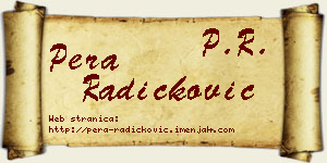 Pera Radičković vizit kartica